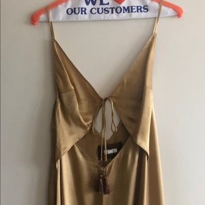 Reformation Gold Silk Gown